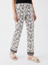 Ensemble Pyjama Femme Noir & Pantalon Floral Écru