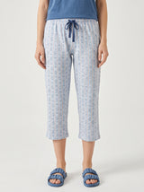 Ensemble Pyjama Femme Bleu & Pantacourt Imprimé Clair