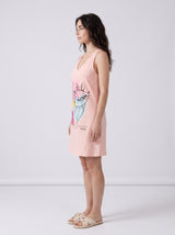 Robe de Nuit Femme Oversize Rose à Motif Chat