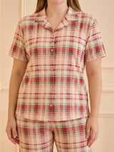 Ensemble Pyjama Femme Grande Taille Carreaux Rose - Confort Coton