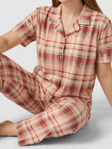 Ensemble Pyjama Femme Grande Taille Carreaux Rose - Confort Coton
