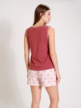 Ensemble Pyjama Femme Bordeaux Summer Time & Short Rose