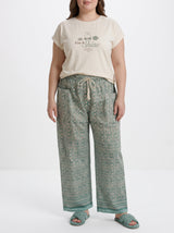 Ensemble Pyjama Femme Grande Taille Beige & Pantalon Paisley Sauge