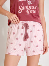 Ensemble Pyjama Femme Bordeaux Summer Time & Short Rose