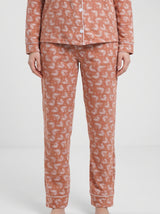 Ensemble Pyjama Femme Rose Imprimé - Chemise & Pantalon