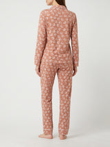 Ensemble Pyjama Femme Rose Imprimé - Chemise & Pantalon