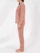 Ensemble Pyjama Femme Rose Imprimé - Chemise & Pantalon