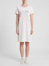 Robe de Nuit Femme Rose Pâle à Motif Cartoon