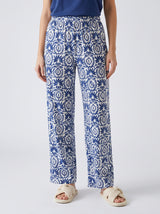 Ensemble Pyjama Femme Graphique Marine & Pantalon Paisley Bleu