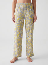 Ensemble Pyjama Femme Gris & Pantalon Floral Écru