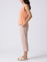 Ensemble Pyjama Femme Pêche & Pantacourt Imprimé Beige