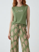 Ensemble Pyjama Femme Vert & Pantacourt Feuillage