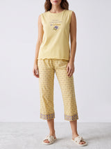 Ensemble Pyjama Femme Jaune & Pantacourt Floral