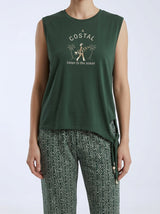 Ensemble Pyjama Femme Vert Sapin & Pantacourt Cachemire