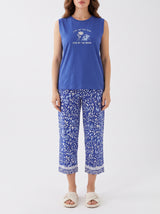 Ensemble Pyjama Femme Bleu Roi & Pantacourt Floral