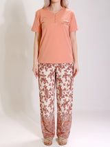 Ensemble Pyjama Femme Corail & Pantalon Floral