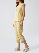 Ensemble Pyjama Femme Jaune & Pantacourt Floral
