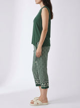 Ensemble Pyjama Femme Vert Sapin & Pantacourt Cachemire