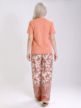 Ensemble Pyjama Femme Corail & Pantalon Floral