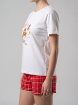 Ensemble Pyjama Femme Cocktails & Short Rouge - Confort Coton