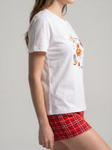 Ensemble Pyjama Femme Cocktails & Short Rouge - Confort Coton