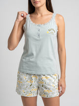 Ensemble Pyjama Femme Marguerites Sauge & Short Fleuri