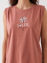 Ensemble Pyjama Femme Terracotta Palmier & Pantacourt Tropical