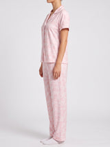 Ensemble Pyjama Femme Paisley Rose Poudré - Chemise & Pantalon
