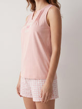 Ensemble Pyjama Femme Love Move Rose & Short Vichy