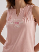 Ensemble Pyjama Femme Love Move Rose & Short Vichy