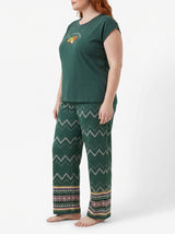 Ensemble Pyjama Femme Grande Taille Vert Forêt & Pantalon Ethnique
