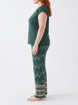 Ensemble Pyjama Femme Grande Taille Vert Forêt & Pantalon Ethnique