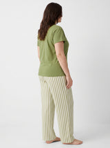 Ensemble Pyjama Femme Grande Taille Olive Let It Be & Pantalon Rayé