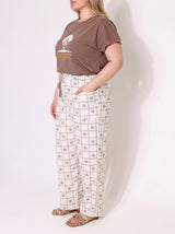 Ensemble Pyjama Femme Grande Taille Chocolat & Pantalon Géométrique