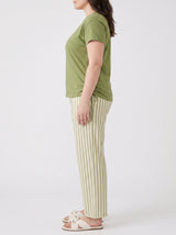 Ensemble Pyjama Femme Grande Taille Olive Let It Be & Pantalon Rayé