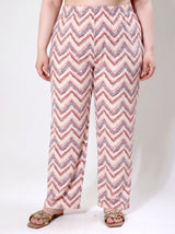 Ensemble Pyjama Femme Grande Taille Brique & Pantalon Chevron