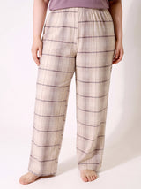 Ensemble Pyjama Femme Grande Taille Mauve & Pantalon Carreaux
