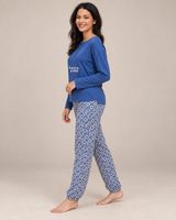 Ensemble Pyjama Femme Bleu Home Office & Pantalon Géométrique