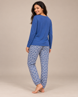 Ensemble Pyjama Femme Bleu Home Office & Pantalon Géométrique