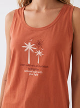 Ensemble Pyjama Femme Palmier Terracotta & Short Imprimé