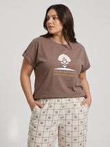 Ensemble Pyjama Femme Grande Taille Chocolat & Pantalon Géométrique