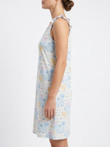 Robe de Nuit Femme Bleu Ciel à Motifs Pastel
