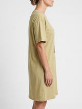 Robe de Nuit Femme Oversize Kaki à Motif Graphique