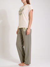 Ensemble Pyjama Femme Écru & Pantalon Kaki Imprimé