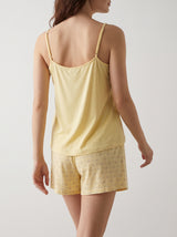 Ensemble Pyjama Femme Summer Jaune & Short Fleuri