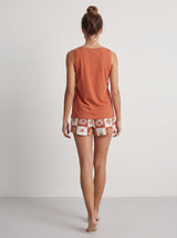 Ensemble Pyjama Femme Palmier Terracotta & Short Imprimé