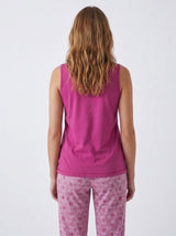 Ensemble Pyjama Femme Débardeur Framboise & Pantacourt Imprimé