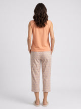 Ensemble Pyjama Femme Pêche & Pantacourt Imprimé Beige