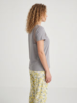 Ensemble Pyjama Femme Gris & Pantalon Floral Écru