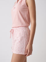 Ensemble Pyjama Femme Love Move Rose & Short Vichy
